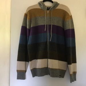 Striped 100% lambswool hooded jacket